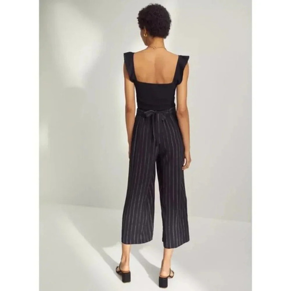 Aritzia Wilfred | FAUN PANT Pinstripe, wide-leg pant | Grey &‎ White | XS - Picture 2 of 8